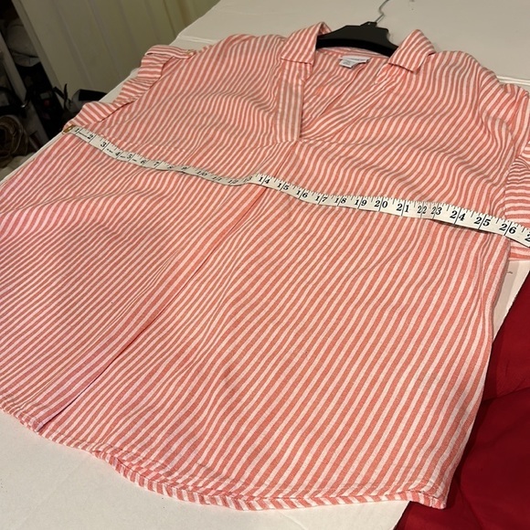 Liz Claiborne orange and white striped top NEW - Picture 3 of 9